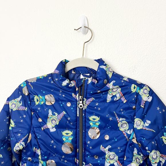 [Disney] Toy Story Buzz Lightyear Lightweight Puffer Jacket Space Aliens Sz 7-8 - Picture 6 of 12